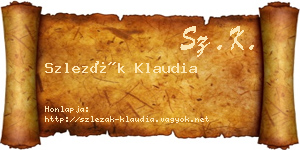 Szlezák Klaudia névjegykártya