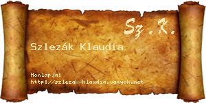 Szlezák Klaudia névjegykártya