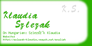 klaudia szlezak business card